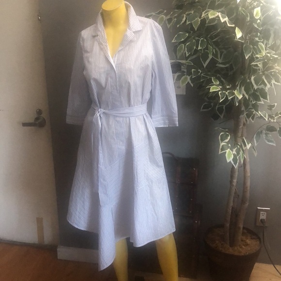 LAFAYETTE 148 HANDKERCHIEF HEM SHIRT DRESS SIZE M - Picture 3 of 8